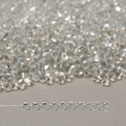 (DP1) Silverlined Crystal Миюки 3.4мм капельные бусины, японский бисер, серебряная подкладка, (dp1) посеребренный кристалл, 3.4x3 мм, отверстие : 0.65 мм, Около 900 шт / 50 г