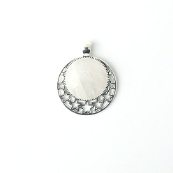 Хрусталь Природного кварца хрустальных подвесок, плоский круг с луной и звездой, 35 мм