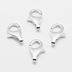 Серебро 925 стерлингового серебра застежкой омар коготь, серебряные, 16x10x4 мм, отверстие : 1.5 мм