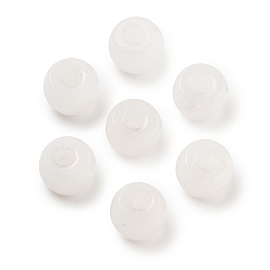 Белый Нефрит Натуральный белый нефритовые четки, баррель, 8~8.4x5~6.6 мм, отверстие : 2~3.2 мм