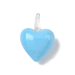 Сердце Рождество ручной работы Lampwork подвески, сердце, 29x20x13 мм, отверстие : 7~8x7~8 мм