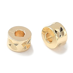 Золотой Латунные бусины, долговечный, текстурированная колонка, золотые, 4.5x3 мм, отверстие : 2 мм