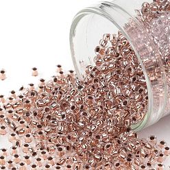 (740) Copper Lined Crystal Тохо 11/0 круглые бусины, японский бисер, (740) кристалл, облицованный медью, 11/0, 2.2 мм, отверстие : 0.8 мм, Около 1110 шт / 10 г