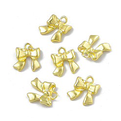 Light Gold Rack Plating Alloy Pendants, Bowknot, Light Gold, 18x14.5x5mm, Hole: 2.5mm