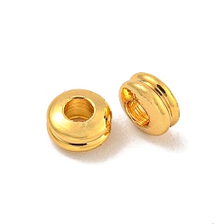 Настоящее золото 18K Латунные бусины, без кадмия, без никеля и без свинца, рондель, реальный 18 k позолоченный, 4x2 мм, отверстие : 1.5 мм