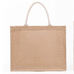 Bräune Tragbare Einkaufstasche aus Jute, wiederverwendbare Einkaufstüte Einkaufstasche, Bräune, 31.5x36 cm