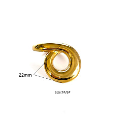 Ring 316 l хирургические перстни из нержавеющей стали, золотые, кольцо, размер США 7 (17.3 мм)