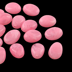 Ярко-Розовый Овальной имитация драгоценных камней акриловые бусины, ярко-розовый, 18x13x9.5 мм, Отверстие : 2 мм , около 310 шт / 500 г