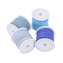 (52) Непрозрачная лаванда 3 шнур из искусственной замши мм, искусственная замшевая кружева, разноцветные, 3x1.5 мм, около 5.46 ярдов (5 м) / рулон, 4 рулонов / набор