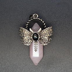 Розовый Кварц Природного розового кварца подвески, пуля с крылом, 25x16x7 мм