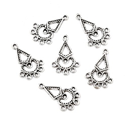 Antique Silver Tibetan Style Alloy Chandelier Component Links, Heart, Antique Silver, 26x16.5x1mm, Hole: 1.4mm