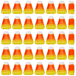 Желтый 50шт. бусины ручной работы в технике лэмпворк на тему Хэллоуина, желтые, оранжевый и белый, сладкий попкорн, желтые, 15.5x11x5 мм, отверстие : 1.8 мм