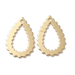 Real 14K Gold Plated Teardrop Brass Pendants, Nickel Free, Long-Lasting Plated, Rack Plating, Real 14K Gold Plated, 16x11x0.7mm, Hole: 1.2mm