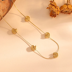 Snail 304 Stainless Steel Link Serpentine Chain Necklaces for Women, Golden, Snail, 15.75 inch(40cm)