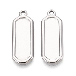 Нержавеющая Сталь Цвет 304 Настройки кабошон из нержавеющей стали кулон, полигон прелести, цвет нержавеющей стали, 28x10.5x2 мм, отверстие : 1.8 мм, лоток : 22x6.5 мм
