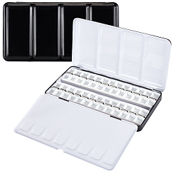 Черный Гладить пустые емкости для акварели, с пластиковыми решетками, для краски палитры, прямоугольные, чёрные, 11.5x22x2.45 см