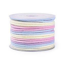 Разноцветный 50м сегментный окрашенный хлопковый шнур для макраме, круглая плетеная веревка, для настенного крепления, ремесла, Подарочная упаковка, красочный, 3 мм, около 54.68 ярдов (50 м) / рулон