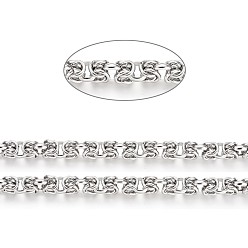 Нержавеющая Сталь Цвет Устойчивые к потускнению ручная работа 304 цепи из нержавеющей стали, несварные, с карточной бумагой, цвет нержавеющей стали, Коннекторы : 6x3 мм, соединительное кольцо: 6x1 мм, около 1 м / карты