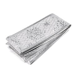 Argent Ruban de coton motif flocon de neige, Ruban d'éclat, pour emballer des cadeaux, arbre de noël arcs artisanat décoration, argenterie, 2 pouces (50 mm), environ 2.19 yards (2.00m)/toron