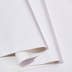 White 30CM Rhombus Pattern PVC Leather Fabric, Handbags, Soft Bags, Sofa Accessories, White, 1370mm