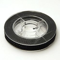 Черный Плетеная неэластичная нить для бисероплетения, металлическая нить, вышивка нитью, чёрные, 0.6 мм, около 10.93 ярдов (10 м) / рулон