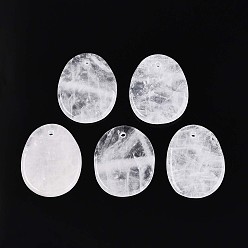 Хрусталь Природного кварца хрустальных подвесок, подвески в виде слез из горного хрусталя, 39~41x31~33x5~7 мм, отверстие : 2~3 мм