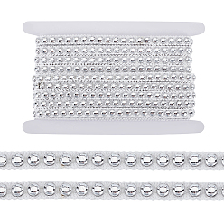 Белый 10 ярдов полиэстера с отделкой из полукруглых бусин из АБС-пластика, аксессуары для одежды, белые, 3/8 дюйм (10 мм)