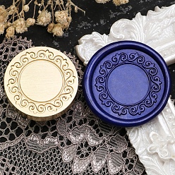 Круглые Цветочная рамка, латунные головки штампов, для сургучной печати, изготовление свадебных приглашений, золотые, круглые, 25x14 мм, внутренний диаметр: 7.5 мм