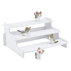 White 3-Tier Assembled Opaque Acrylic Model Toy Display Holder, White, Finish Product: 8.8x14.5x20cm, about 6pcs/set