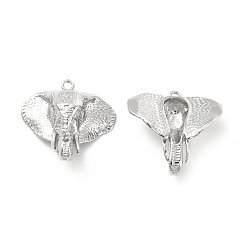 Позолоченный и Цвет Нержавейки Латунные подвески, без кадмия, без никеля и без свинца, очарование слона, настоящее золото и нержавеющая сталь, 20x20.5x10 мм, отверстие : 1.5 мм