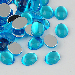 Темно-Голубой Записки украшения аксессуары для одежды тайвань акриловые горный хрусталь кабошоны, плоский зад, овальные, глубокое синее небо, 18x13x5 мм