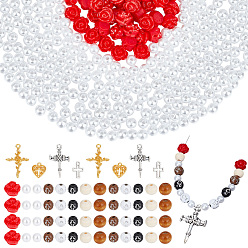 (52) Непрозрачная лаванда Наборы для самостоятельного изготовления бижутерии на тему кросс-тема, в том числе акриловые бусины, Бусины из cмолы, Подвески из сплава , Деревянные бусины, старинное серебро & золотой, разноцветные, 6 мм, отверстие : 2 мм