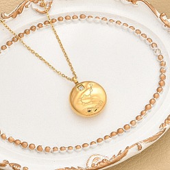 Рыбы 304 ожерелья с подвесками в виде созвездий из нержавеющей стали с прозрачным кубическим цирконием, золотые, Рыбы, 15.75 дюйм (40 см)