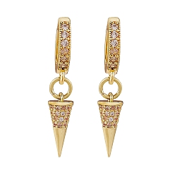 Золотой Серьги-кольца Huggie с прозрачным кубическим цирконием, украшения из латуни для женщин, золотые, 31 мм, штифты : 0.9 мм