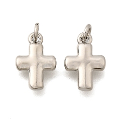 Платина Латунные подвески, крест прелести, стойки покрытие, прочное покрытие, без кадмия и без свинца, с целью перехода в кольце, платина, 11.5x7.5x2.5 мм, отверстие : 2 мм