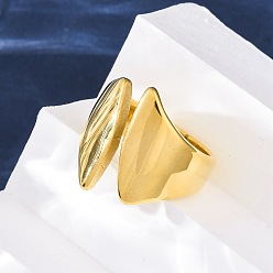 Золотой 304 из нержавеющей стали Манжета кольца для женщин, ионное покрытие (ip), золотые, размер США 7 (17.3 мм)