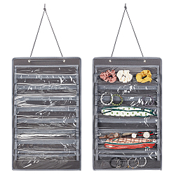 Черный Сумка для ювелирных изделий из нетканых материалов, настенные полки шкафы для хранения вещей, прозрачные сетки из пвх ювелирные рулоны, чёрные, 92 см