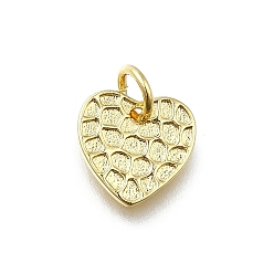 Настоящее золото 18K Латунные подвески, сердце прелести, долговечный, без свинца и без кадмия, стойки покрытие, с целью перехода в кольце, реальный 18 k позолоченный, 9.5x10x1 мм, отверстие : 3 мм