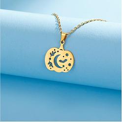 Золотой 304 подвески из нержавеющей стали, лазерная резка, тыквенное очарование, золотые, 20.5x19x1 мм, отверстие : 1.5 мм