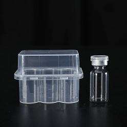 Прозрачный Стеклянный флакон для лиофилизированного порошка с крышкой и коробкой., пустая бутылка, лабораторные принадлежности, прозрачные, 16x38 мм, емкость: 3 мл (0.10 жидких унций), коробка: 35x58x41 мм