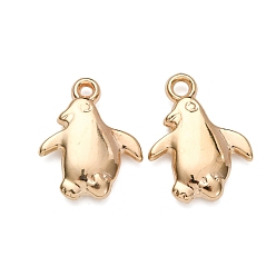 Light Gold Пластмассовые подвески ccb, пингвин, золотой свет, 20.5x15.5x4.5 мм, отверстие : 2 мм