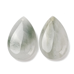 Tianshan Cui Natural Tianshan Cui Quartzite Jade Pendants, Teardrop Charms, 40.5x26x9mm, Hole: 1.4mm
