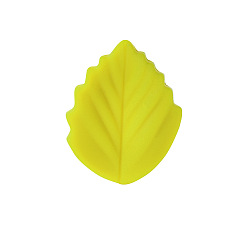 Желтый Листовые пищевые экологически чистые силиконовые бусины, желтые, 25x20x8.5 мм