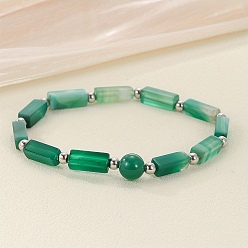 Натуральный Агат Браслеты из натурального агата с бусинами для мужчин и женщин, кубоид, 7-1/2 дюйм (19 см)