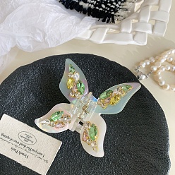 Зеленый лайм Заколки для волос с когтями из ацетата целлюлозы (смола), бабочка, зеленый лайм, 63x59 мм