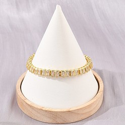 Plaqué 18K Or Véritable Bracelets de tennis en laiton pavé de zircones cubiques transparentes pour femmes, crémaillère plaquage, plaqué longue durée, sans cadmium et sans plomb, réel 18 k plaqué or, 7.52 pouce (19.1 cm)