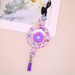 Flower Silicone Beads Big Pendants, Flower, 19.29x2.56 inch(49x6.5cm)