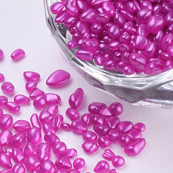 Фуксин Бисер из стекла , выпечки лаком, непрозрачных цветов, для украшения ногтей, нет отверстий / незавершенного, чип, фуксиново-красные, 1.5~3.5x1~2x1~2 мм, о 450 г / мешок
