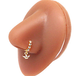 Crown 316l Хирургическое кольцо для носа из нержавеющей стали с кубическим цирконием и подвесками, золотые, корона, 80 мм