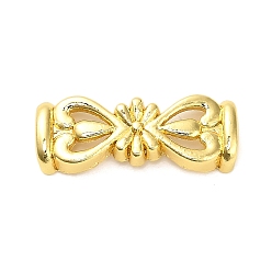 Настоящее золото 18K Латунные бусины, бантом, стойки покрытие, долговечный, без свинца и без кадмия, реальный 18 k позолоченный, 9x23x4.5 мм, отверстие : 1.8 мм
